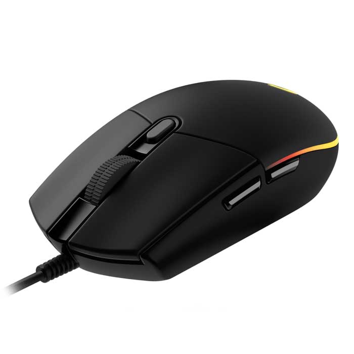 Souris gaming filaire Logitech G102 LIGHTSYNC noire avec éclairage RGB