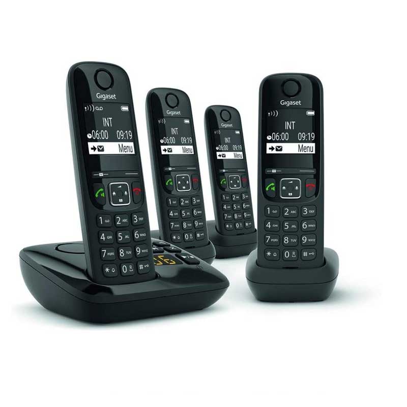 Gigaset AS690 Quattro téléphone sans fil dect Noir avec répondeur