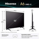TV Hisense 55A6Q 55 pouces Smart UHD 4K VIDAA avec Dolby Vision et DTS Virtual:X