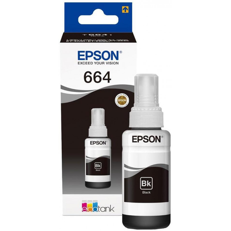 Epson 664 Noir - Bouteille d'encre EcoTank d'origine