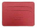 Porte carte cuir véritable rouge Legend