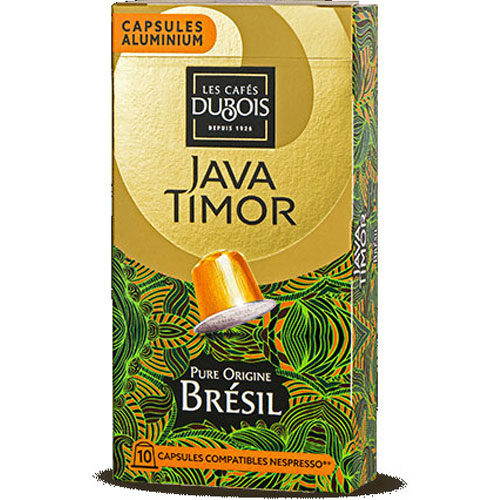 Capsules JAVA TIMOR PURE ORIGINE BRÉSIL - Boite de 10