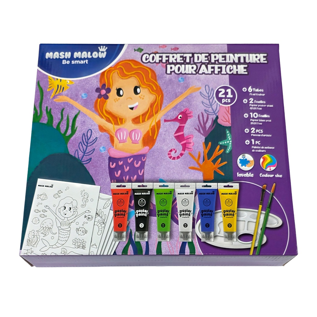 Mash Malow Set de Coloriage MERMAID post Gift Box
