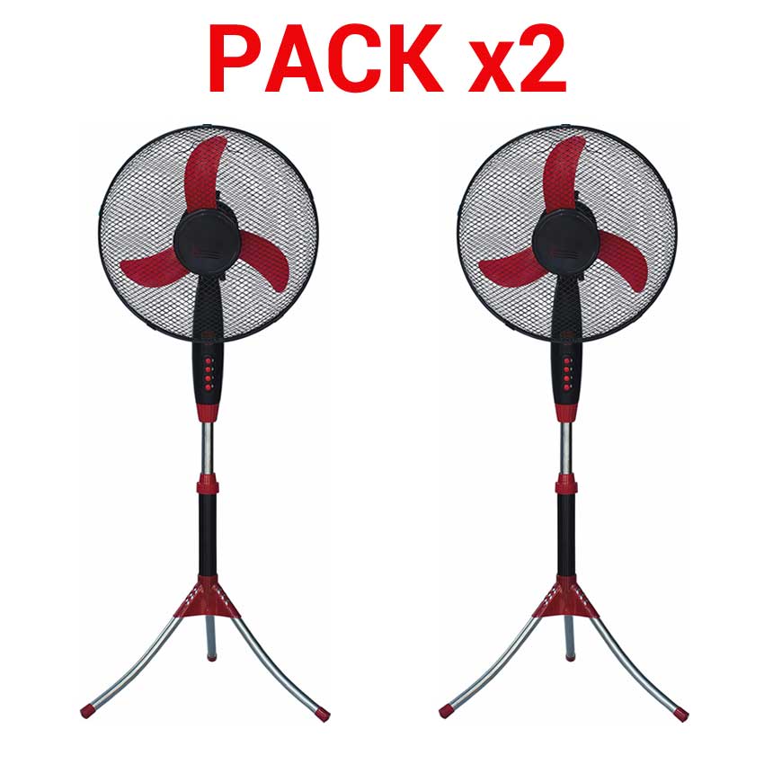 Luxus ventilateur à pied 16" moteur silencieux Pack x2