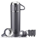 Thermos 3 tasses chaud et froid 500 ml - LUXUS bouteille Grise