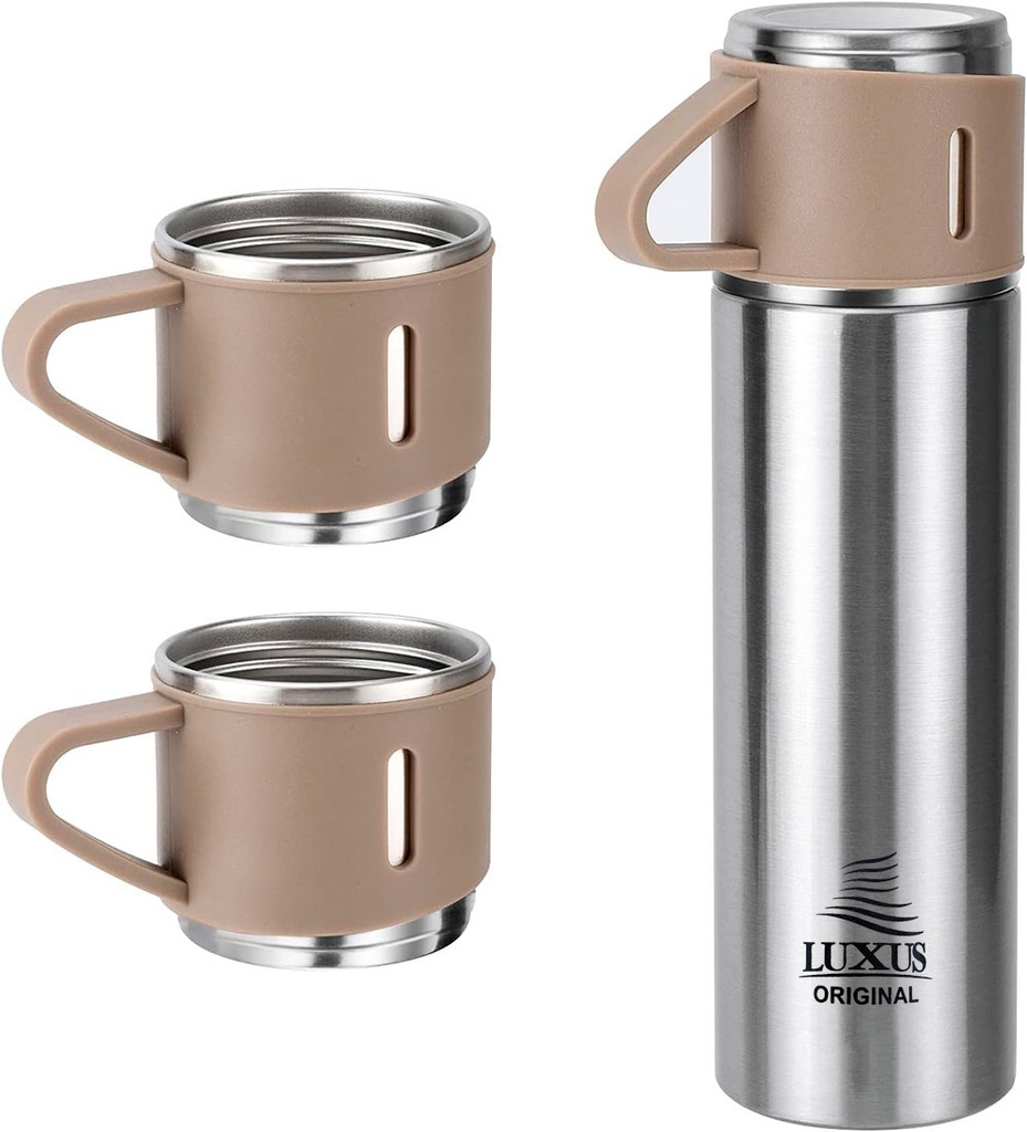 Thermos 3 tasses chaud et froid 500 ml - LUXUS bouteille Inox