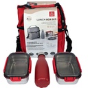 Lunch box 4 pièces inox, Isotherme Rouge LUXUS