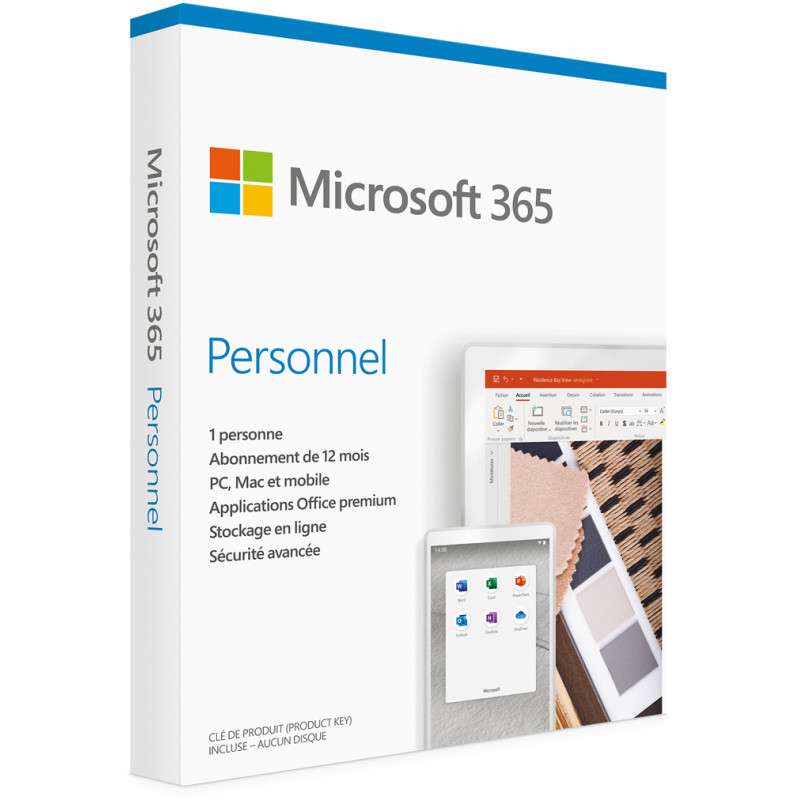 Microsoft 365 Personnel Français - 1 an / 1 PC