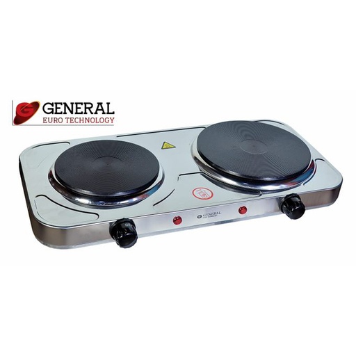 [CH-025AS] Plaque de cuisson inox GENERAL 2 feux électrique 2500w