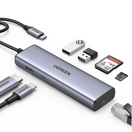 [90568] HUB Ugreen USB-C 7 en 1 Supporte PD (Power Delivery) 100W Recharge (90568)