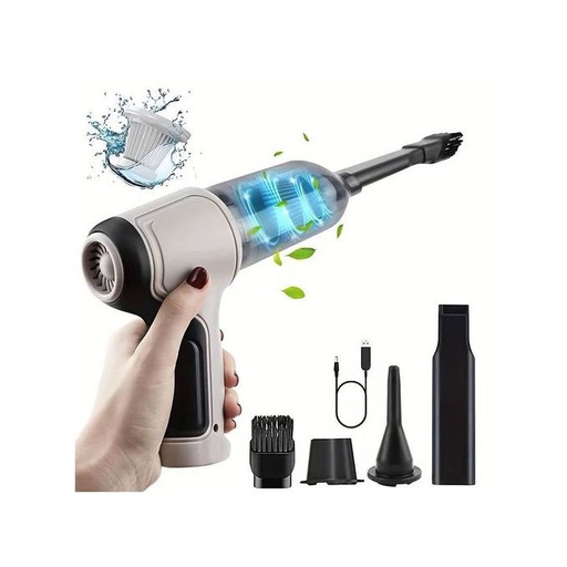 [JB-107-gris] Mini aspirateur à main haute puissance rechargeable sans fil &amp; Souffleur d'air 2 En 1, Voiture, Maison, Poils d'animaux, Ordinateur Gris