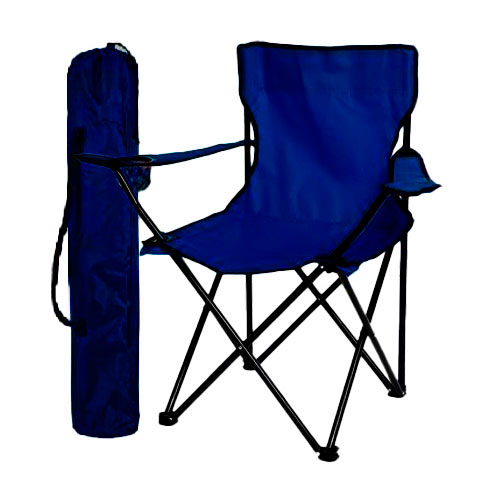 [YG-251BLEUFANCE] Chaise de plage ou camping Premium pliante avec sac et porte-gobelet, Bleu foncé