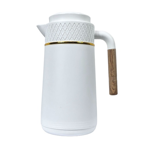 [2313BLANC] Thermos 1L, Chaud &amp; Froid, Blanc Brittany motif
