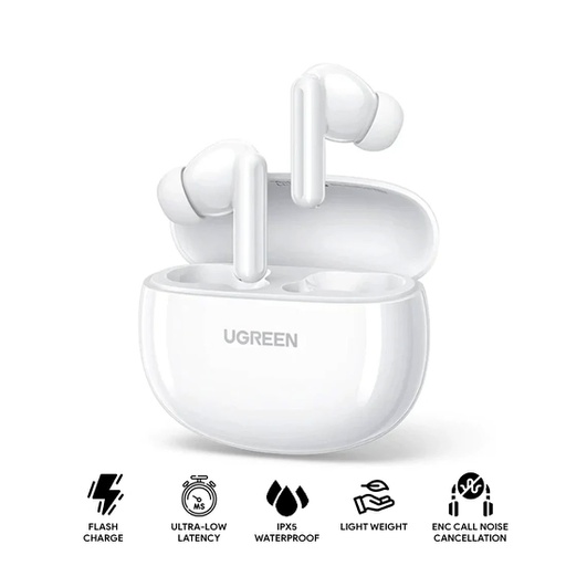 [45110] UGREEN Écouteurs Buds Sans Fil HiTune P3 – Bluetooth 5.4 – Blanc