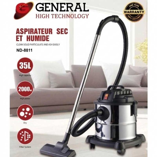 [ND-8811G] Aspirateur Eau et Poussière General ND-8811 35L – 2000W