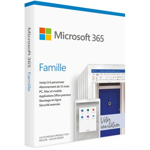 [6GQ-01574] Microsoft 365 Famille Français - 1 an / 6 personnes